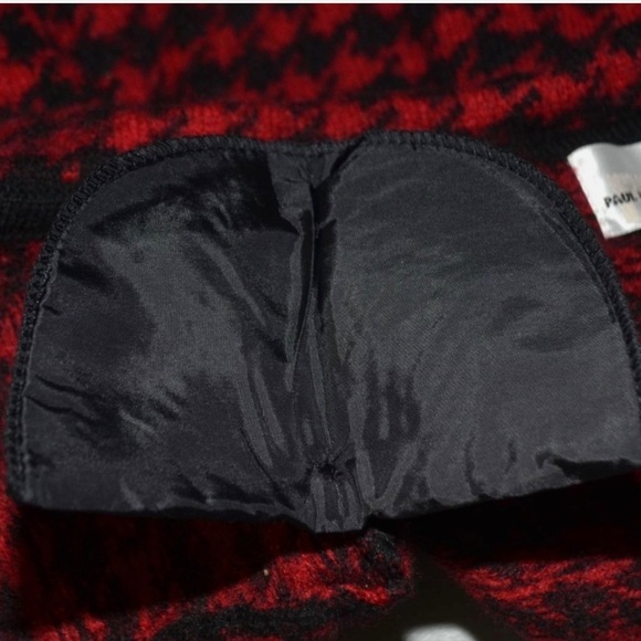 Paul Harris Design Wool Red Houndstooth Zip Cardigan Sweater Small Cottagecore - Picture 8 of 10